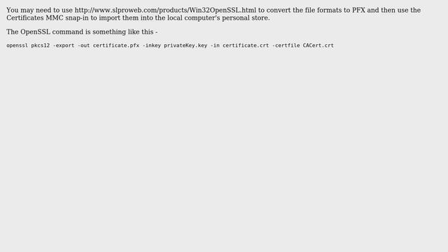 DevOps & SysAdmins: IIS7: How to import public key and private key as two seperate files? смотреть онлайн