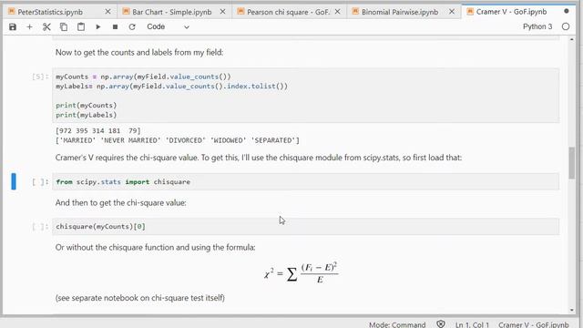 Python - Cramer's V - GoF смотреть онлайн