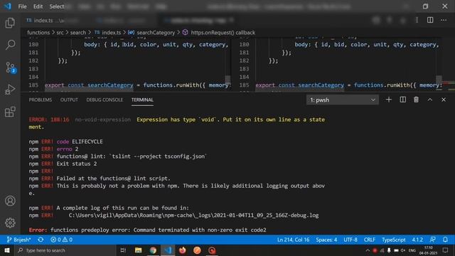 Firebase Admin SDK ERROR: Expression has type `void`. Put it on its own line as a statement смотреть онлайн