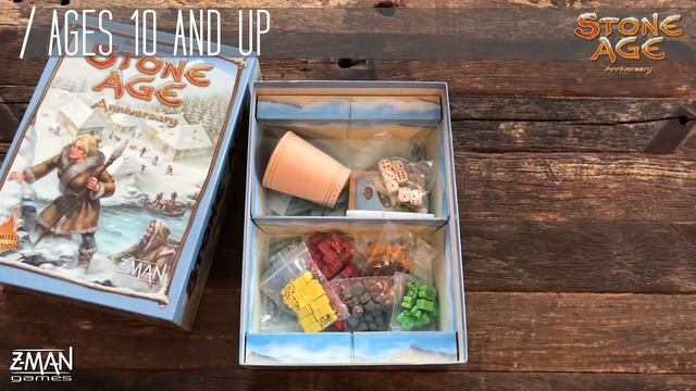 Stone Age: Anniversary "1-Minute" Unboxing by Man Vs Meeple (Z-Man Games) смотреть онлайн