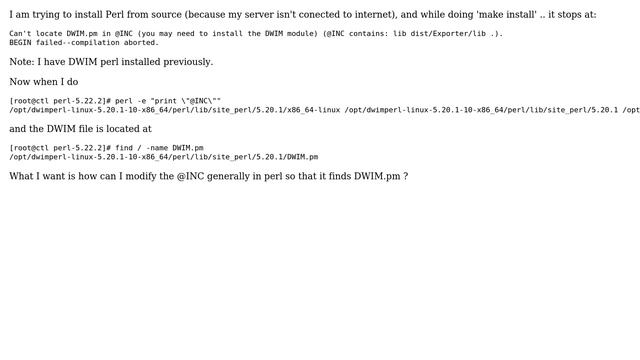 Unix & Linux: How to modify @INC in Perl? смотреть онлайн