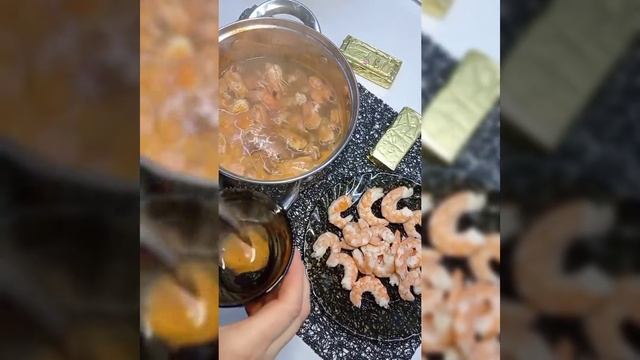 Сырный суп из черного риса с креветками смотреть онлайн