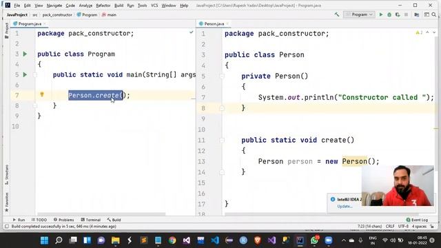 Java Constructor(Default and Parameterized) with Getter and Setter смотреть онлайн
