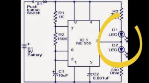 Схема проверки таймера NE555