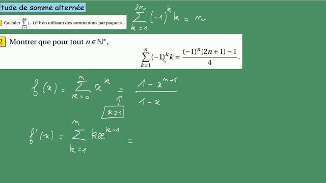 prépa à la prépa complet Somme alternée k(-1)^k somme (-1)^k.k sommation par paquets смотреть онлайн