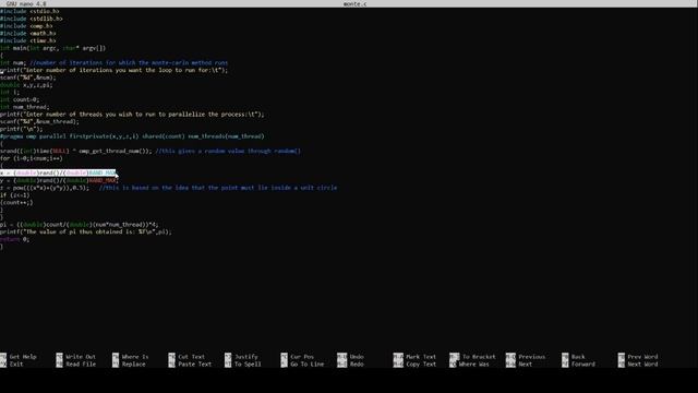 Monte-Carlo method for pi using OpenMP смотреть онлайн