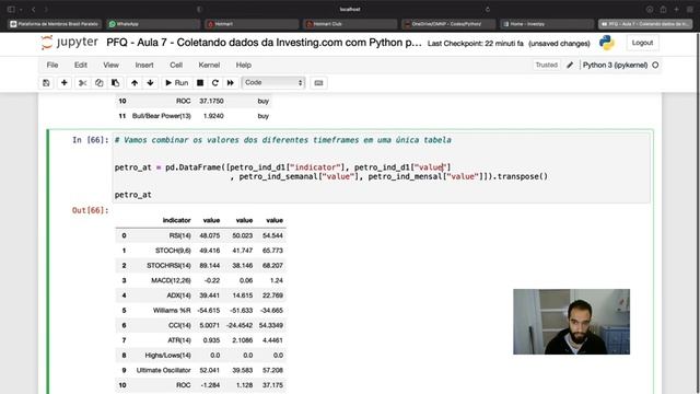 Aula 7 - Coletando dados da Investing.com com Python para ações e criptomoedas - Outspoken Market смотреть онлайн