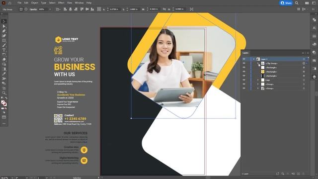 Business Flyer Design in Adobe Illustrator смотреть онлайн