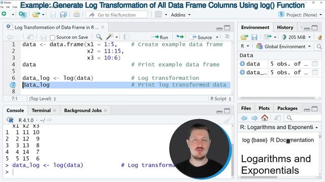 Log Transformation of Data Frame in R (Example) | Convert All Values & Columns | Apply log Function смотреть онлайн