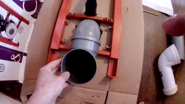 Инсталляция EASY. Подвесной унитаз. Подключение к канализации.