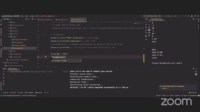 Oracle Certified Java Programmer 1Z0-808: String Immutability, String Equality, String Methods, смотреть онлайн