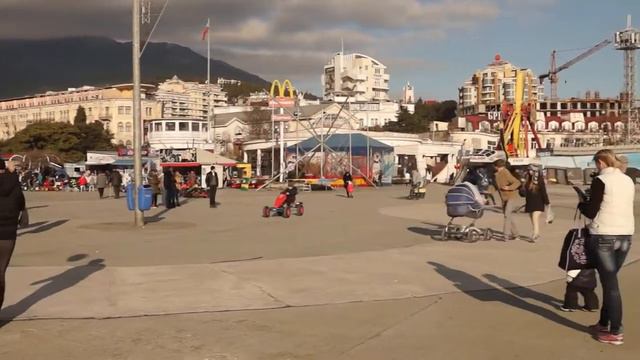 Ялта (Крым). Набережная. Yalta (Crimea) Quay. 07.02.2016 - Часть 1 смотреть онлайн