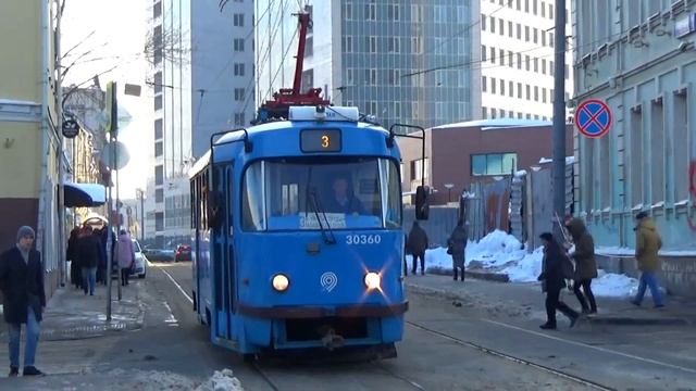 Трамвай Tatra-t3 (МТТА) №30360 "Московский Транспорт" с маршрутом №3 смотреть онлайн