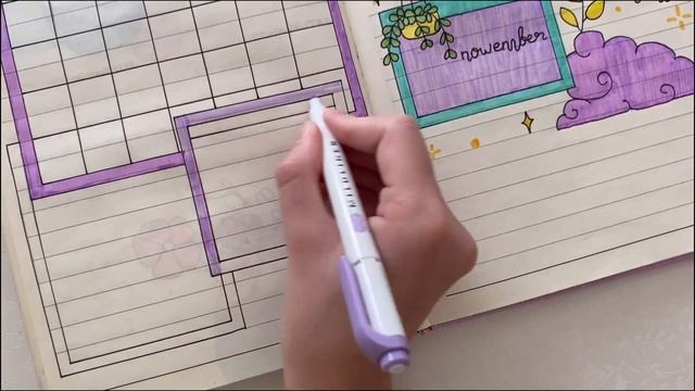 Как Красиво И Просто Оформить Ежедневник? ? | Ежедневник Ноябрь 2022 ☁️ | Bullet Journal ASMR VIDEO