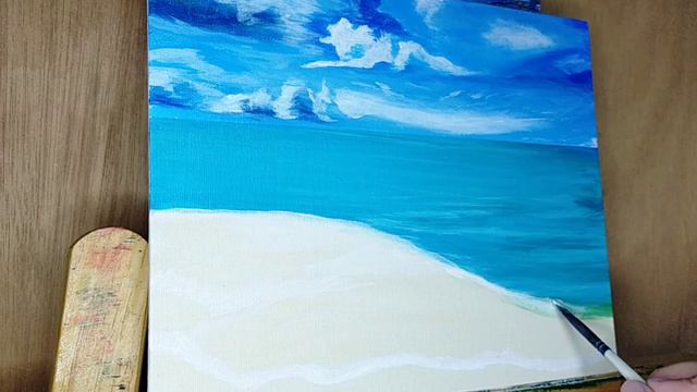 Beach Painting| Acrylic Paints | Mi Luna Art смотреть онлайн