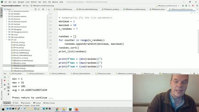 Python 07-7: Lists - Built-in functions смотреть онлайн