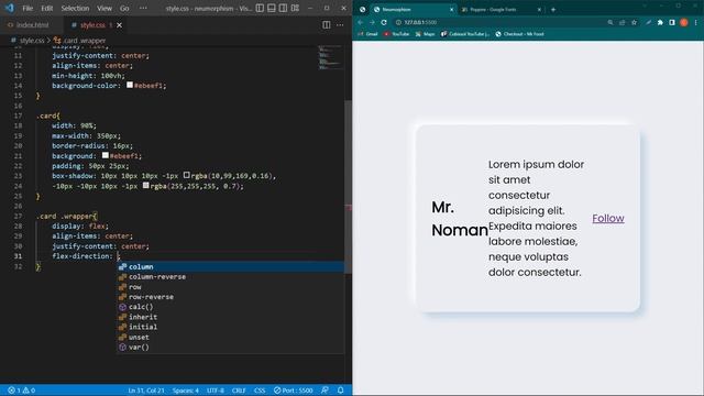 Beautiful Neumorphism Effect Card Design using HTML & CSS смотреть онлайн