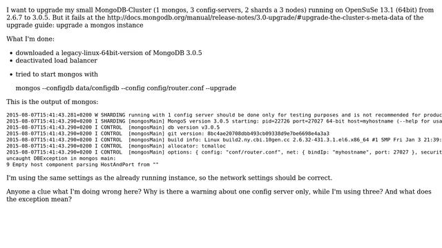 Databases: MongoDB Upgrade to 3.0: HostAndPort Exception смотреть онлайн