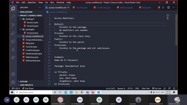 Session 7 Access Control , Class Scope , Packages and Java API Recorded Lecture смотреть онлайн