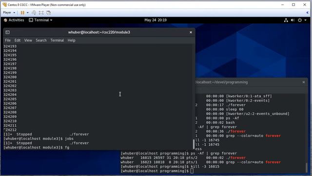 Linux Intro (pt 5) - Processes (ps, kill, top) смотреть онлайн