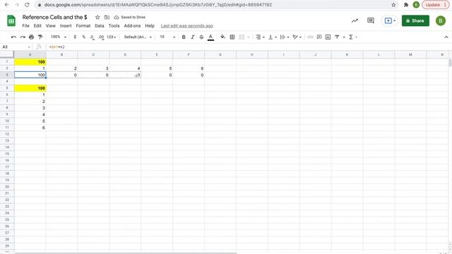 REFERENCE CELLS With The Dollar Sign In GOOGLE SHEETS смотреть онлайн