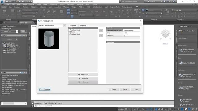 03-CREATING EQUIPMENT for AutoCAD Plant 3D #plant3d #CAD #tutorial #beginners #autocad #oil&gas смотреть онлайн