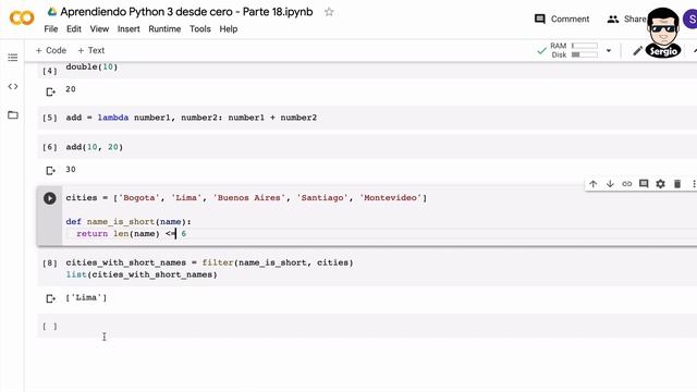 Curso PYTHON 3 desde CERO, 18/20 - FUNCIONES LAMBDA смотреть онлайн