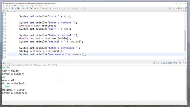 Using the Java Scanner Class - next, nextInt, nextDouble & nextLine смотреть онлайн