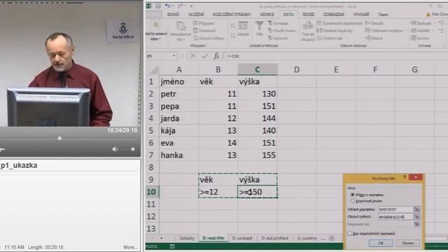 MS Excel pro pokročilé, ukázka kurzu na VŠB-TU Ostrava, kurzy.vsb.cz смотреть онлайн