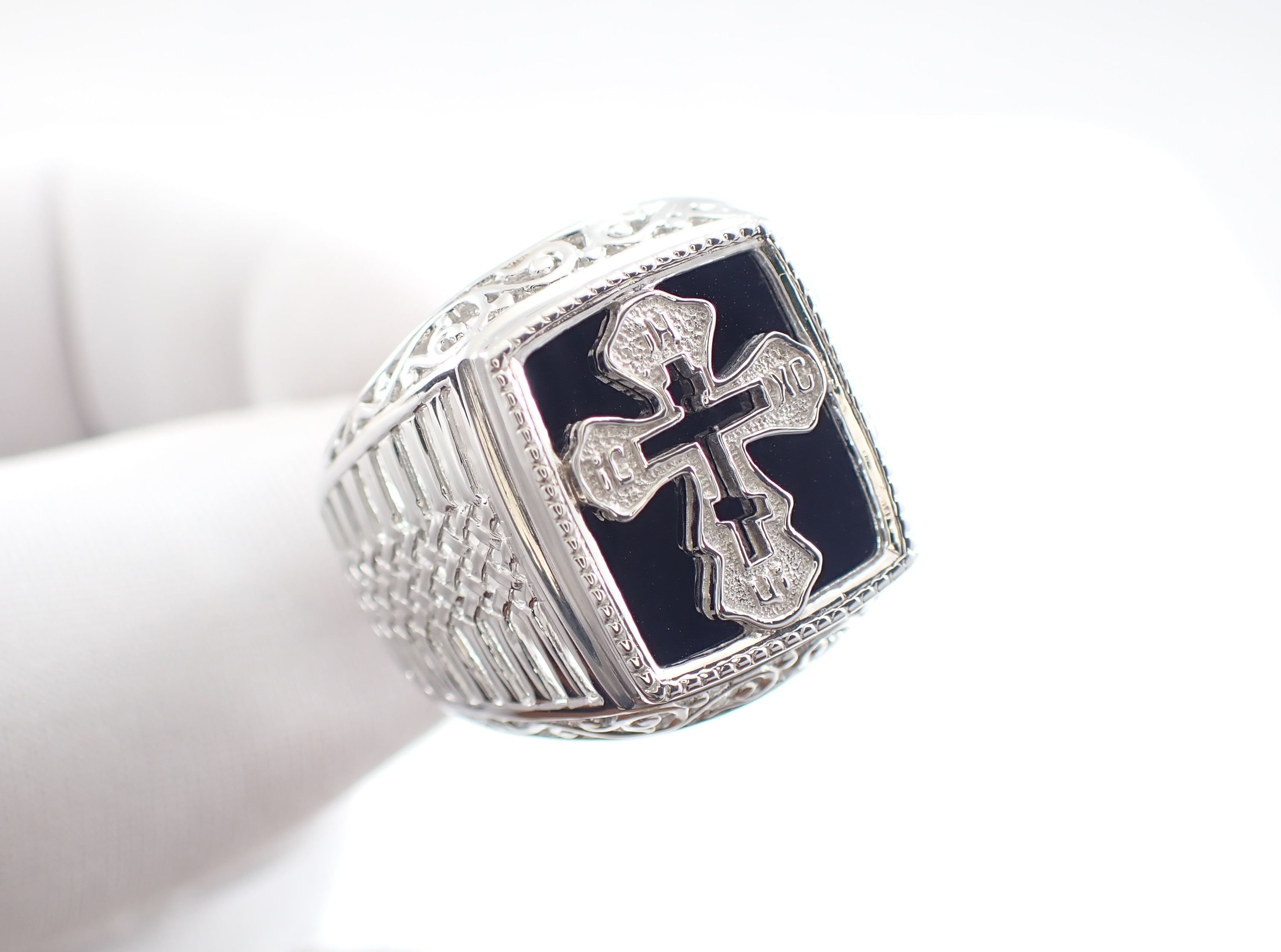 Печатка Мужская с Крестом, Артикул КМ-140_6_с, серебро 925 пробы смотреть онлайн