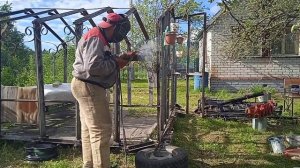 Беседка для дачи своими руками из старой теплицы изделие из металла