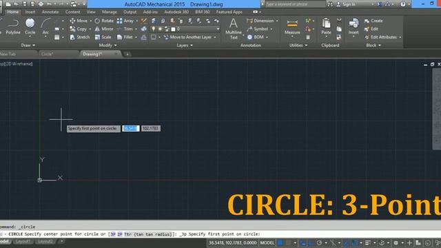 AutoCAD Tutorial 07: Draw CIRCLE 2P/3P/TTR-Tan Tan radius/TTT-Tan Tan Tan/Radius/Diameter смотреть онлайн