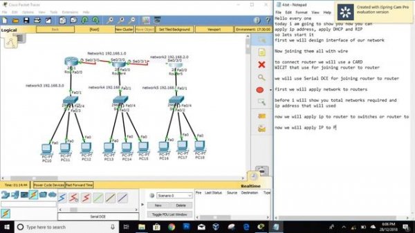 Apply IP Address, DHCP and RIP (Routing Information Protocol) in a Topology