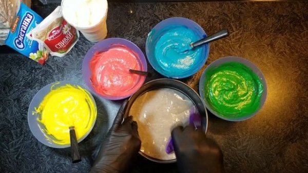 Торт « Радуга» АМЕРИКАНСКИЙ БИСКВИТ! ПРОСТОЙ РЕЦЕПТИК!