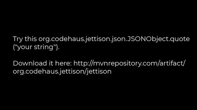 Java :How should I escape strings in JSON?(5solution) смотреть онлайн