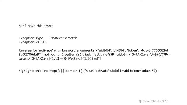 Django : NoReverseMatch with keyword argument uidb64 with Django 2.0 смотреть онлайн