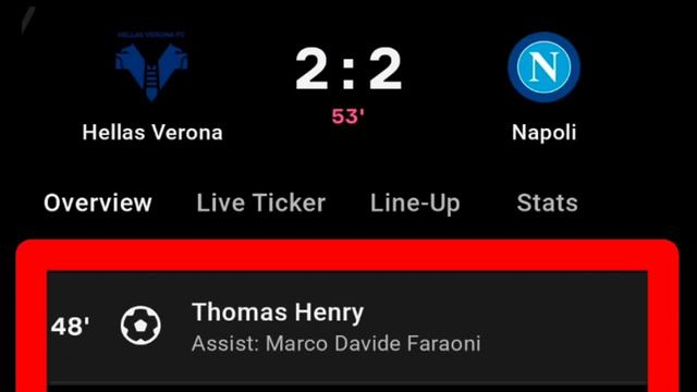 Thomas Henry Goal vs Napoli | Hellas Verona vs Napoli| 2:2 | смотреть онлайн