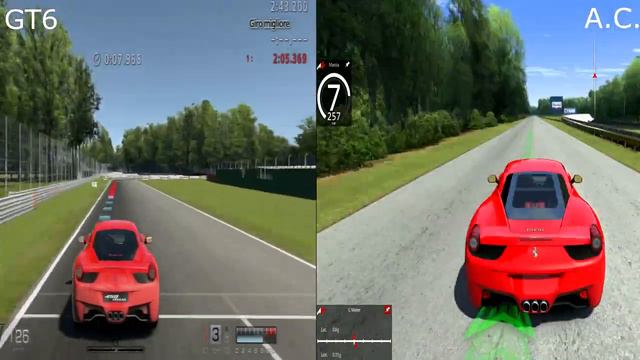 Gran Turismo 6 vs Assetto Corsa - Ferrari 458 Italia Graphic Comparison HD 1080p смотреть онлайн