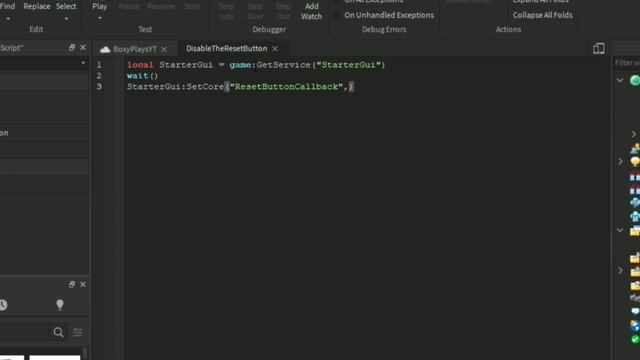 Roblox Studio Tutorial - HOW TO DISABLE THE RESET BUTTTON смотреть онлайн