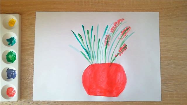 Рисуем с малышами цветы ватной палочкой и кисточкой - Урок легкого рисования для детей смотреть онлайн