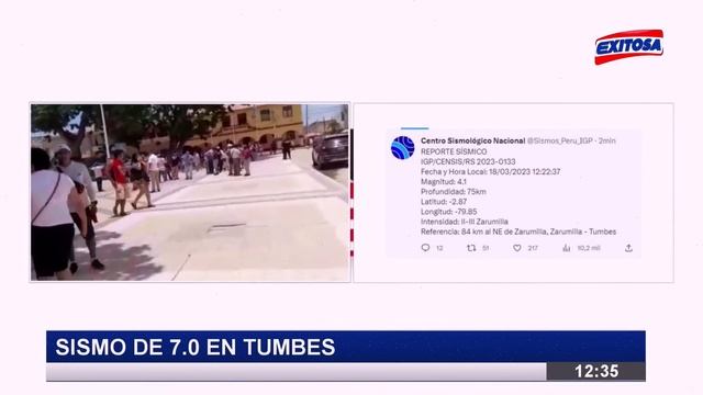 ??Tumbes: Vivienda colapsa tras fuerte sismo de magnitud 7.0 смотреть онлайн