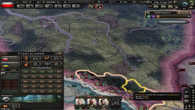 HOI 4 Великая Польша и какая то Румыния на юге 1 часть "Начало" смотреть онлайн