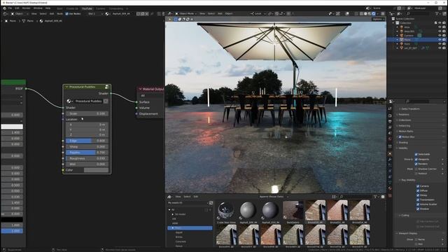 Процедурный шейдер луж для любого материала в Blender смотреть онлайн