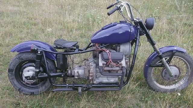 САМОДЕЛЬНЫЙ мотоцикл с автомобильным двигателем. смотреть онлайн