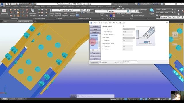 Advance steel _ How to do connection for Tank support in Advance steel смотреть онлайн