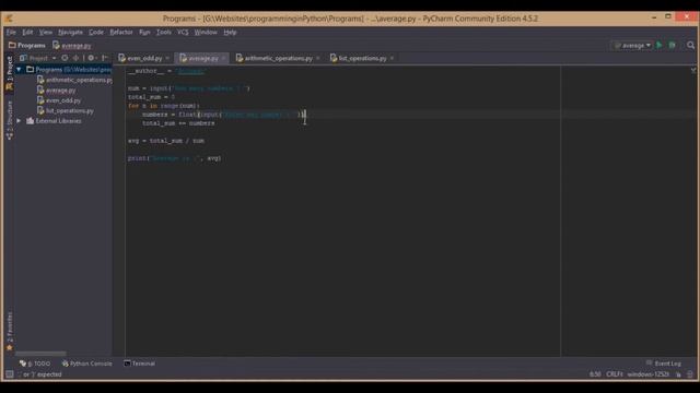 Python program to find average of N numbers || programminginpython.com смотреть онлайн