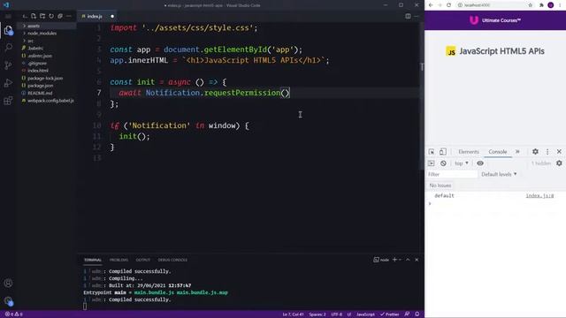 16 Using Notification requestPermission with Async Await смотреть онлайн