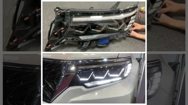 Фары тюнинг Land Cruiser Prado 150 2018- дизайн Lexus смотреть онлайн