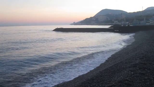 Черное море на закате - Алушта, Крым (07.12.2015) смотреть онлайн