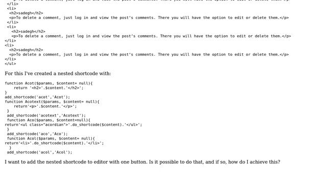 Wordpress: How to add a nested shortcode into editor? смотреть онлайн